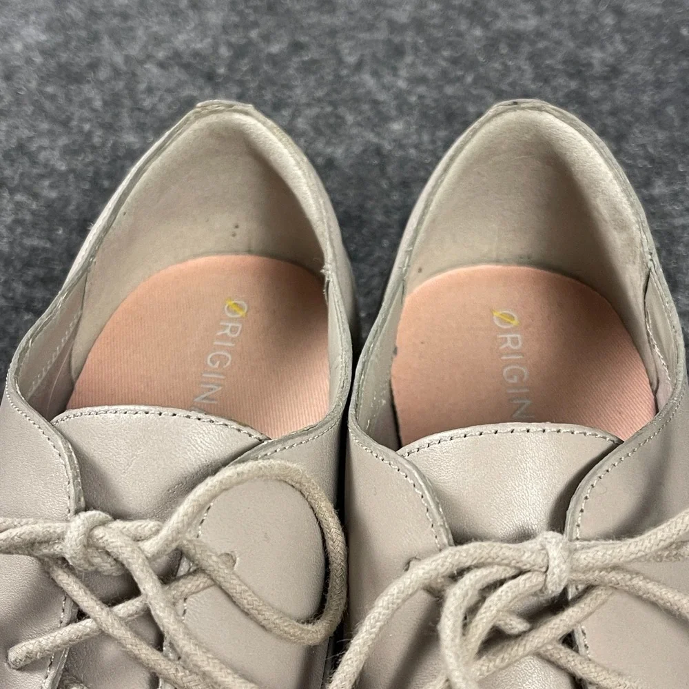 Cole Haan Original Grand Oxford Womens 7.5B Gray Leather Pink Sole Casual W17145